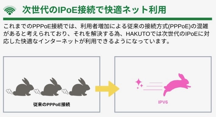 ハクト光　IPv6